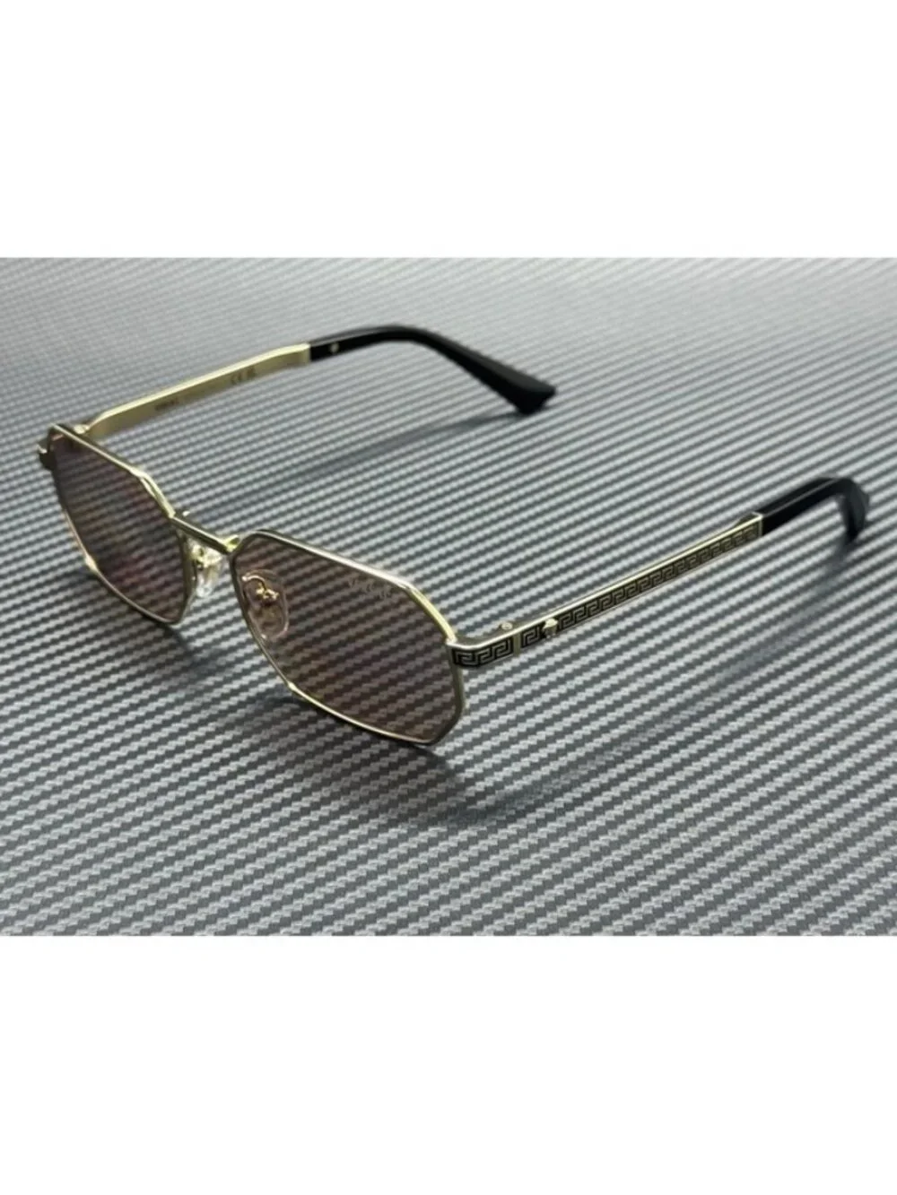 New Versace Men Pale Gold Sunglasses 54-16-145